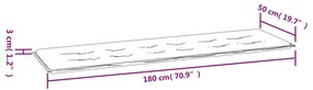 Μαξιλάρι Πάγκου Κήπου Κόκκινο 180x50x3 εκ. Ύφασμα Oxford - Κόκκινο