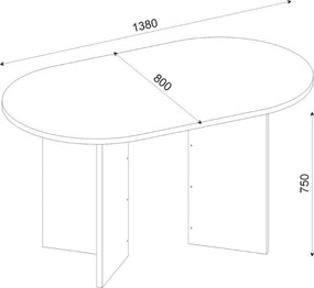 Τραπέζι Cortado Megapap χρώμα sencron black 138x80x75εκ.