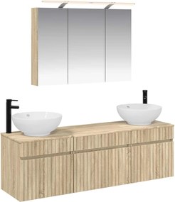 vidaXL Σετ Ντουλαπιών Μπάνιου 4 pcs Sonoma Δρυς Επεξεργασμένο Ξύλο