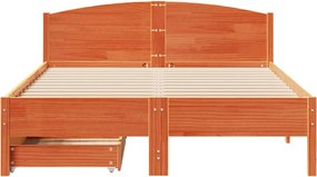 vidaXL Σκελετός Κρεβ. Χωρίς Στρώμα Καφέ Κεριού 120x190 εκ Μασίφ Πεύκο