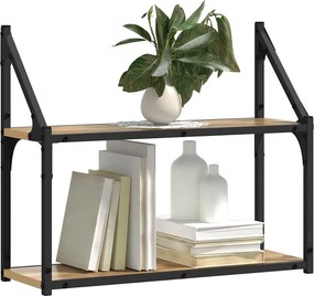 vidaXL Ράφι Τοίχου artisan δρυς 60 x 21 x 51 cm Επεξεργασμένο ξύλο