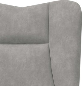 vidaXL Πολυθρόνα Ανοιχτό γκρι 63 x 67 x 94 εκ. Βελούδο