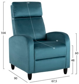 ΠΟΛΥΘΡΟΝΑ RELAX HIBER HM9782.06 ΠΕΤΡΟΛ ΒΕΛΟΥΔΟ 67,5x90x104Υ εκ.