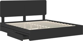 VidaXL Κρεβάτι Αποθήκης Μαύρο 200 x 200 cm Επεξεργασμένο Ξύλο