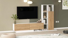 Έπιπλο Τηλεόρασης Φυσικό / Λευκό DRIBEL 201.2x29.5x123.6