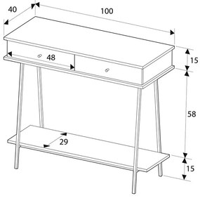 Κονσόλα Elite Megapap χρώμα λευκό του πάγου 100x40x88εκ.