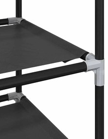 Ράφι παπουτσιών 8-βαθμίδων μαύρο 44x28x145cm μη υφασμένο ύφασμα - Μαύρο