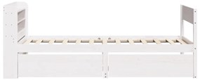 vidaXL Σκελετός Κρεβ. Χωρίς Στρώμα Λευκό 75x190 εκ Μασίφ Πεύκο