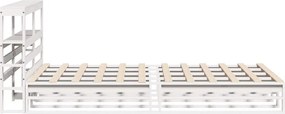 vidaXL Σκελετός Κρεβ. Χωρίς Στρώμα Λευκό 140x190 εκ Μασίφ Πεύκο