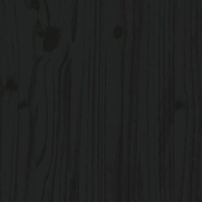 vidaXL Κεφαλάρι Κρεβατιού Μαύρο 185,5x4x100 εκ. Μασίφ Ξύλο Πεύκου