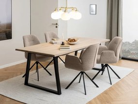 Τραπέζι Oakland 981, Άγρια δρυς, Μαύρο, 75x100x220cm, 50 kg, Ινοσανίδες μέσης πυκνότητας, Φυσικό ξύλο καπλαμά | Epipla1.gr