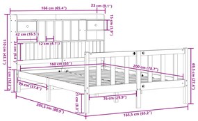 ΚΡΕΒΑΤΙ ΒΙΒΛΙΟΘΗΚΗ ΧΩΡΙΣ ΣΤΡΩΜΑ 160X200 ΕΚ ΜΑΣΙΦ ΞΥΛΟ ΠΕΥΚΟΥ 3321747