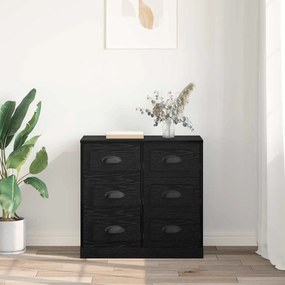 vidaXL Πλαϊνό γραφείο με συρτάρι Μαύρη Οξυά 70 x 35,5 x 67,5 εκ.