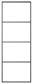 Συρόμενη Πόρτα Μαύρη 76 x 205 εκ. Γυαλί ESG/Αλουμίνιο - Μαύρο