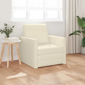 vidaXL Καναπές-Κρεβάτι με μαξιλάρι Κρεμ 74 x 77 x 81 εκ. Τεχνητό δέρμα