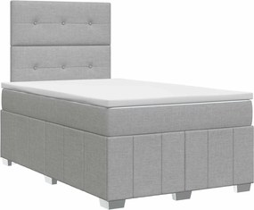 vidaXL Κρεβάτι box spring με στρώμα Ανοιχτό γκρι 120 x 190 cm Ύφασμα