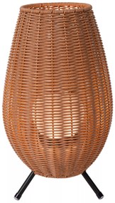 Φωτιστικό Επιτραπέζιο Lucide 03843-36-72 COLIN IP44 Ξύλο Φυσικό χρώμα (Wood Natural Finish)|Μαύρο Ματ (Black Mat) 3000 K