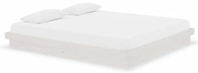 vidaXL Πλαίσιο Κρεβατιού Λευκό 180 x 200 εκ. Μασίφ Ξύλο Super King