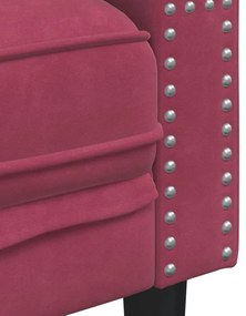 vidaXL Πολυθρόνα Chesterfield Μπορντό Βελούδινη