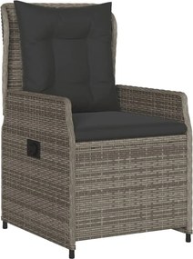 vidaXL Σετ Τραπεζαρίας Κήπου 5 τεμ. Γκρι Συνθ. Ρατάν με Μαξιλάρια