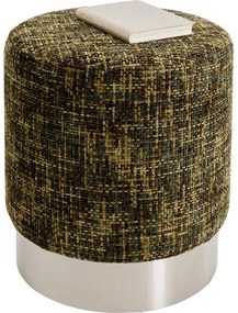 Σκαμπό Berry High Ύφασμα Πράσινο 39x39x47εκ. - Ασημί