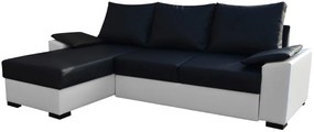 Γωνιακός καναπές Lenon-Μαύρο - Λευκό