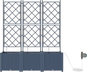 vidaXL Γλάστρα Κήπου 3 τμχ. Γκρι 120 x 40 x 142 cm PP