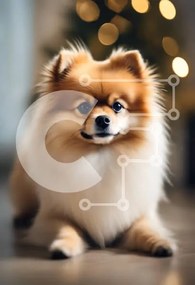 Intra Συλλεκτικό Ξύλινο Παζλ Plywood  4mm - Χνουδωτό σκυλί Pomeranian σε ένα ζεστό περιβάλλον Σε Ξύλινο Κουτί - Διαστάσεις: 10x10 cm – 25 κομμάτια