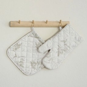 Πιάστρα Και Γάντι Κουζίνας Foliage (Σετ 2τμχ) One Size Greige Nima 100% Cotton