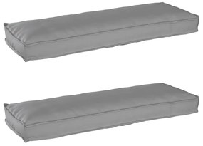 vidaXL Μαξιλάρια Παλετών για Παγκάκι 2 Τμχ Γκρι 120x40x8 εκ. Ύφασμα Oxford