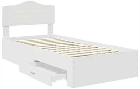 vidaXL Σκελετός Κρεβατιού Λευκό 90 x 190 cm Επεξεργασμένο ξύλο