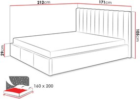 Επενδυμένο κρεβάτι Cosmos-Gkri-160 x 200