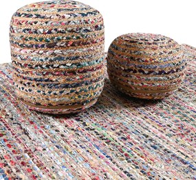 Πουφ (Φ40x20) Pol Rugs & Mats Jute Chindi