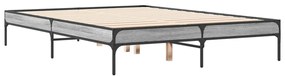 vidaXL Πλαίσιο Κρεβατιού Γκρι Sonoma 140x190 εκ. Επεξ. Ξύλο &amp; Μέταλλο