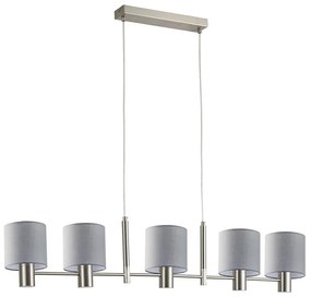 Φωτιστικό Οροφής - Ράγα Adept 77-8291 109x14x120cm 5xE27 60W Nickel-Grey Homelighting