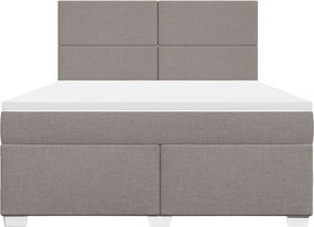 vidaXL Κρεβάτι Boxspring με Στρώμα Taupe 180x200 εκ. Υφασμάτινο