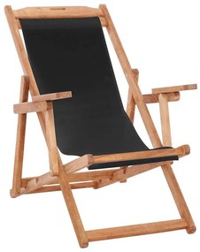 Σεζλόνγκ Λήμνος HM11435.02 & Πανί 2x1 62,5x89-97x78-105cm Με Μπράτσα Natural-Black