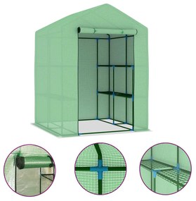 vidaXL Θερμοκήπιο με Ράφια 143 x 143 x 195 εκ. από Ατσάλι