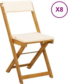 vidaXL Καρέκλες εξωτερικής βεράντας 8 pcs Λευκό κρεμ 40 x 53 x 80 εκ