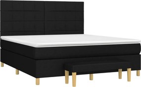 vidaXL Κρεβάτι Boxspring με Στρώμα Μαύρο 180x200 εκ. Υφασμάτινο