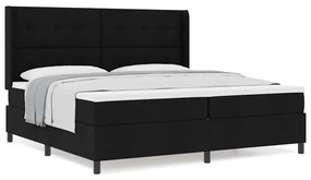 vidaXL Κρεβάτι με ελατήρια με στρώμα Μαύρο 200 x 200 cm ύφασμα