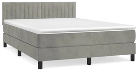 ΚΡΕΒΑΤΙ BOXSPRING ΜΕ ΣΤΡΩΜΑ ΑΝΟΙΧΤΟ ΓΚΡΙ 140X190 ΕΚ. ΒΕΛΟΥΔΙΝΟ 3141419