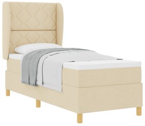 vidaXL Κρεβάτι Box Spring  με στρώμα Κρεμ 80x200 εκ. Υφασμάτινο