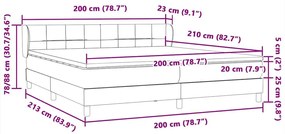 Box Spring κρεβάτι με στρώματα ροζ 200x210 cm Βελούδινο - Ροζ