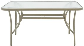 Τραπέζι Ensure μέταλλο σαμπανιζέ-γυαλί 140x80x70εκ 140x80x70 εκ.