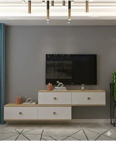 Stewehome Σετ 2 τεμαχίων επιτοίχια μοντέρνα βάση τηλεόρασης 120x30x30 cm