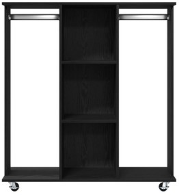 vidaXL Ντουλάπα  με Ρόδες Μαύρη Δρυς 102x38x110 εκ Επεξεργασμένο Ξύλο