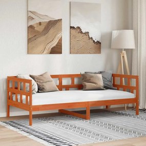 vidaXL Καναπές Κρεβάτι Χωρίς Στρώμα Καφέ 80x200 εκ. Μασίφ Ξύλο Πεύκου