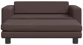 vidaXL Κρεβάτι Σκύλου με Προέκταση Καφέ 100x50x30 εκ. Συνθετικό Δέρμα