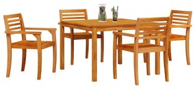 vidaXL Σέτ φαγητού για κήπο 5 pcs Καφέ Μασίφ ξύλο ακακίας